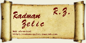 Radman Zelić vizit kartica